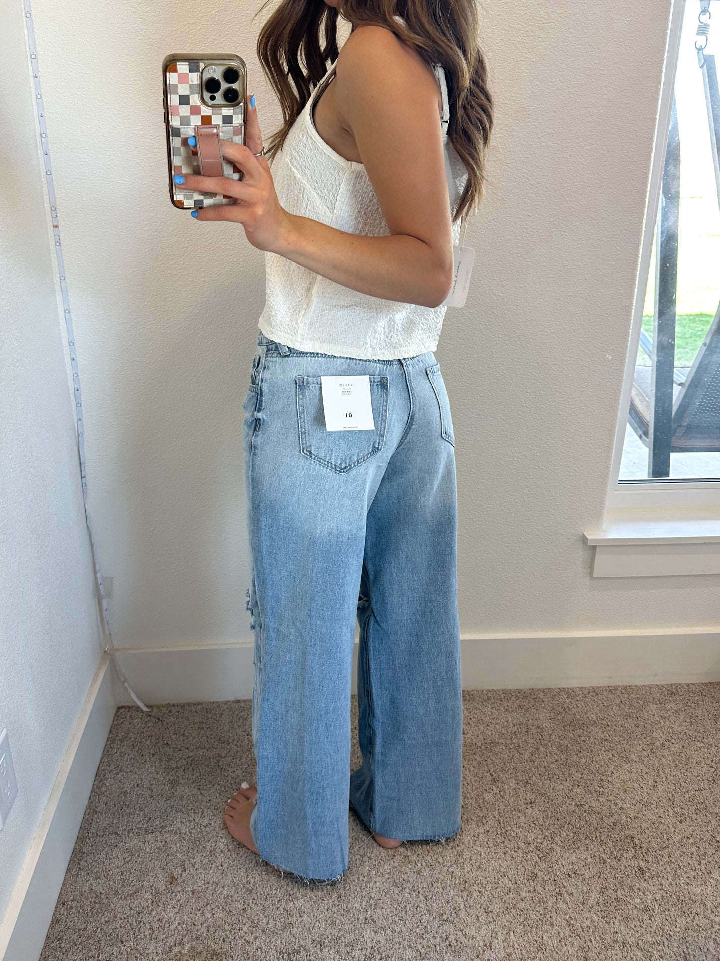 Low Rise Wide Leg Jeans