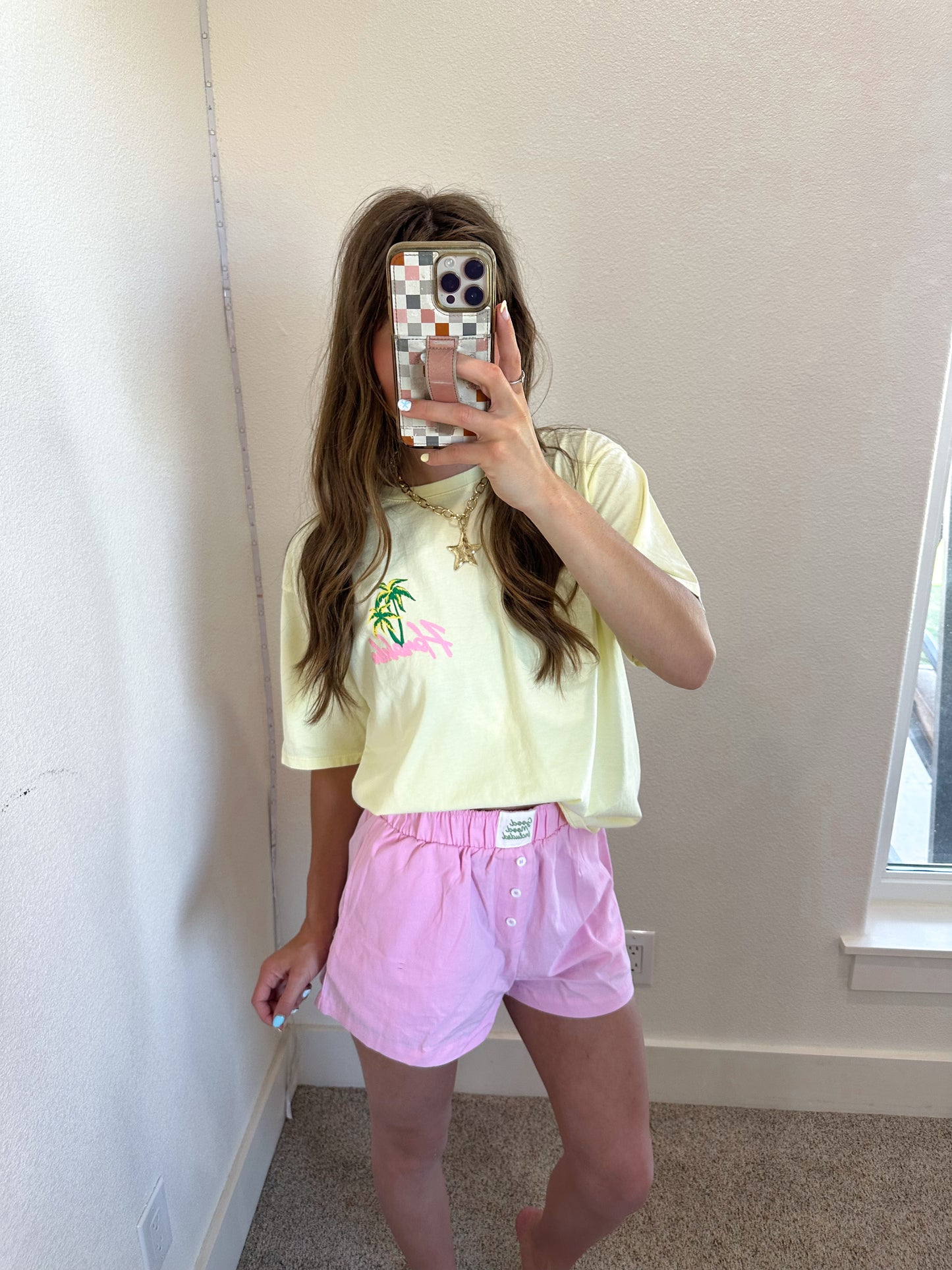 Yellow Hawaii Graphic Tee (100% COTTON)