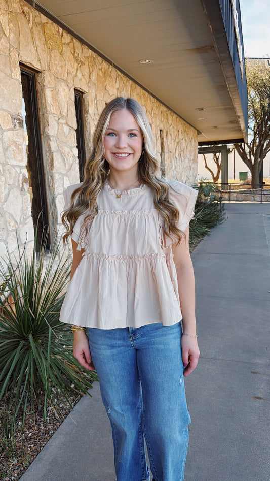 Ruffle Top in Blush