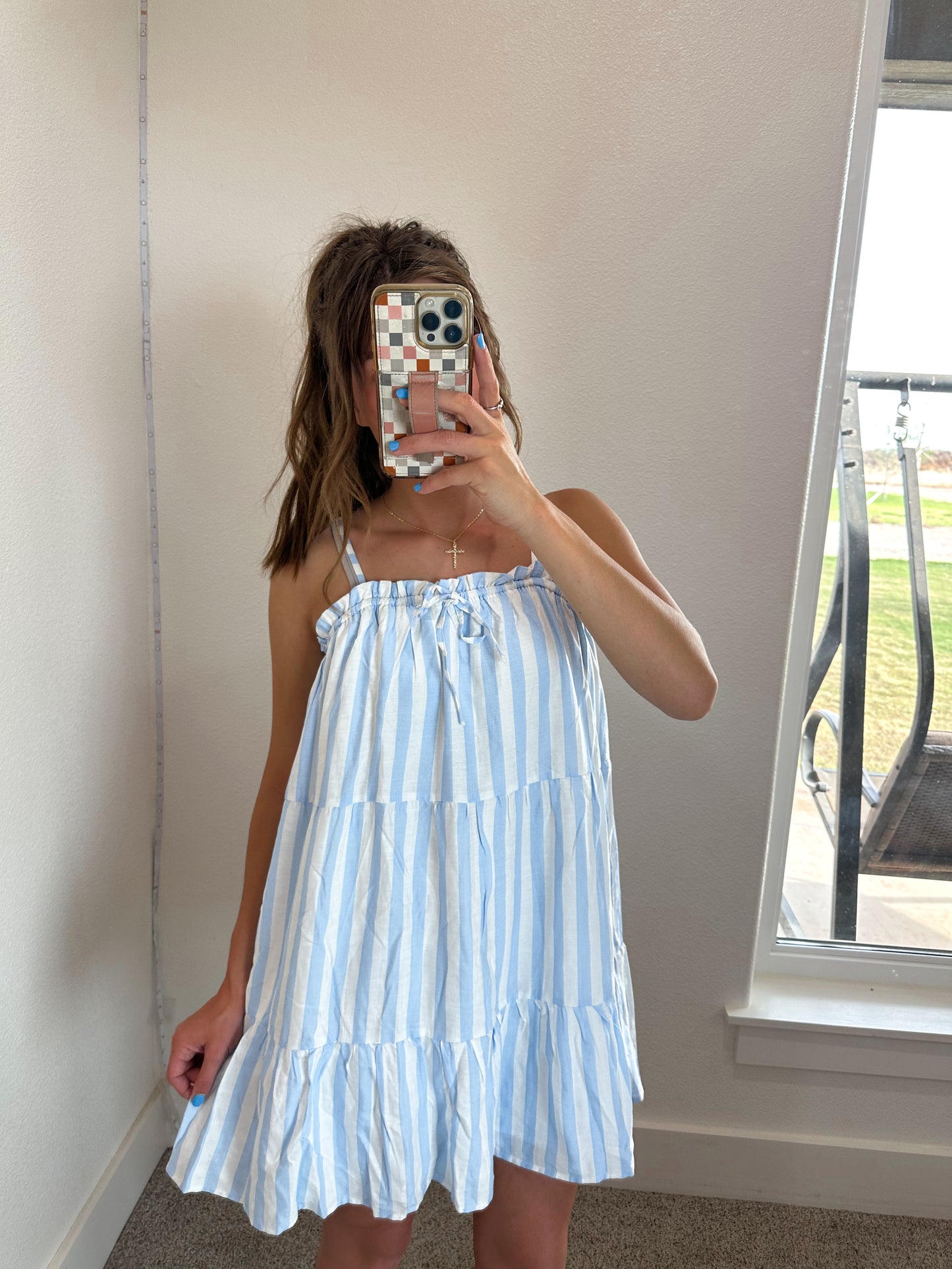 Sky Blue Sleeveless Mini Dress