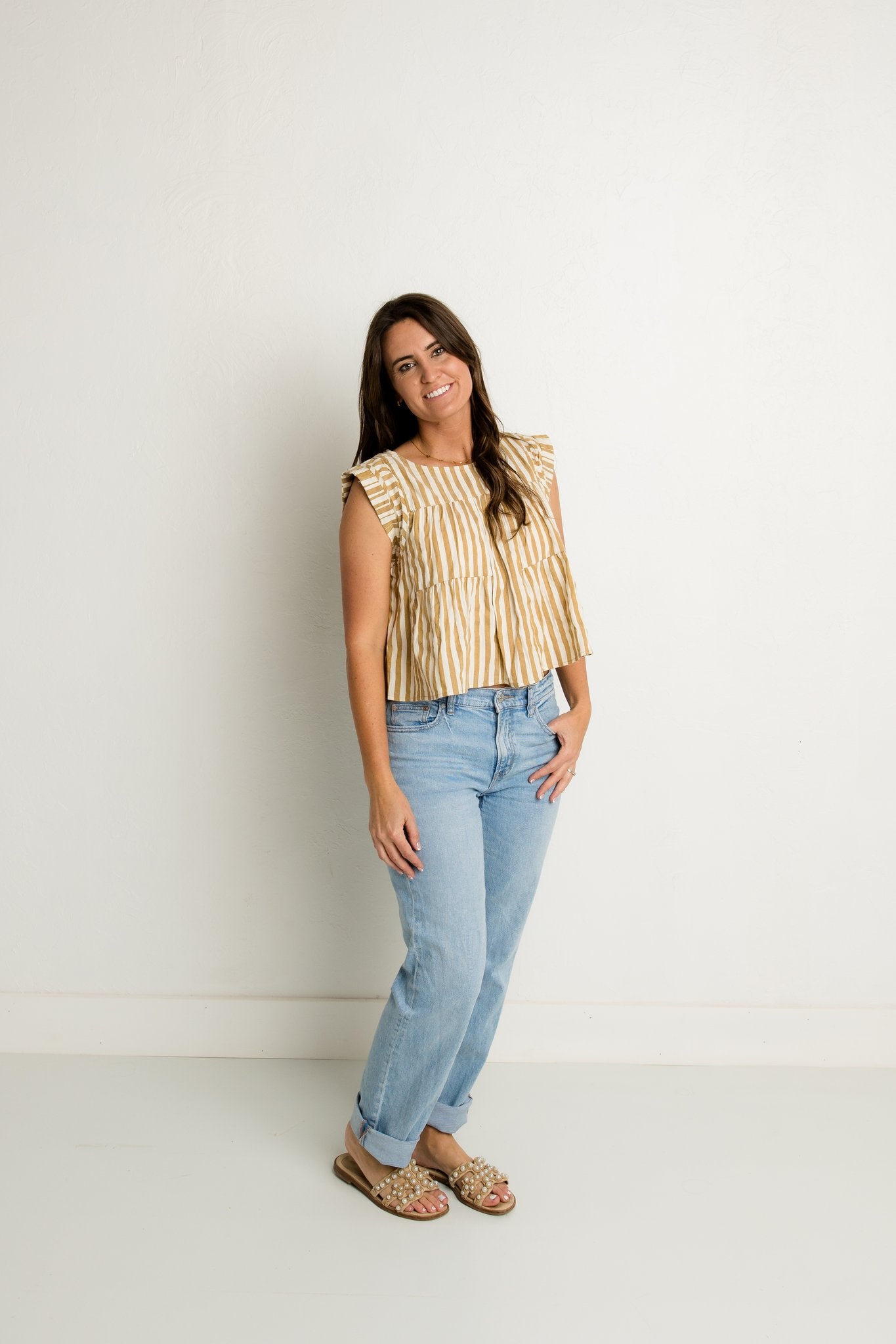 Striped Blouse in Mustard