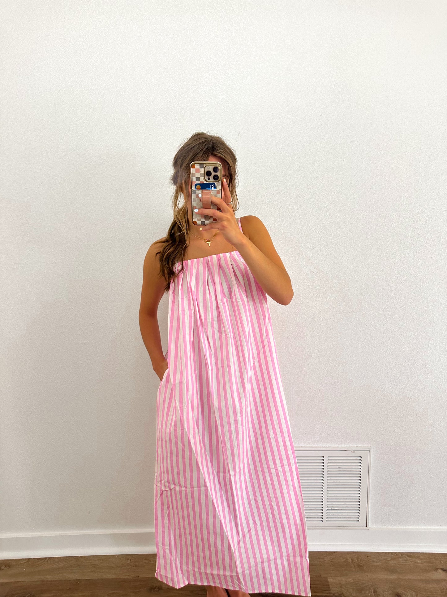Pink Stripe Dress (100% COTTON)