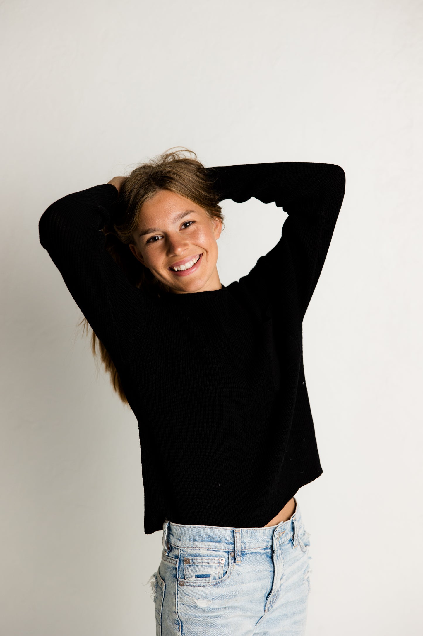 Black Long Sleeve Knit Sweater