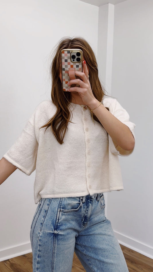 Ivory Knit Cardigan