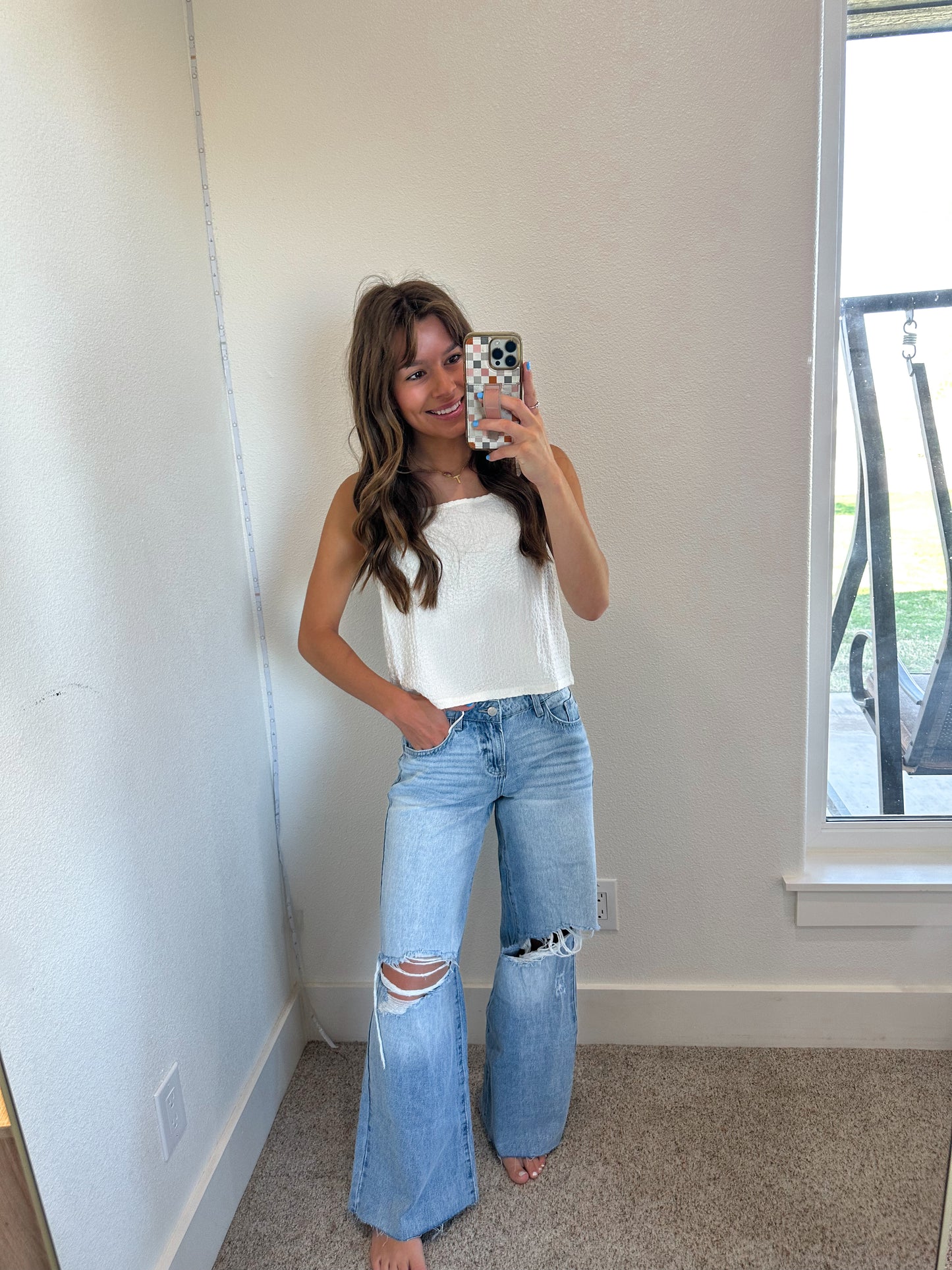 Low Rise Wide Leg Jeans