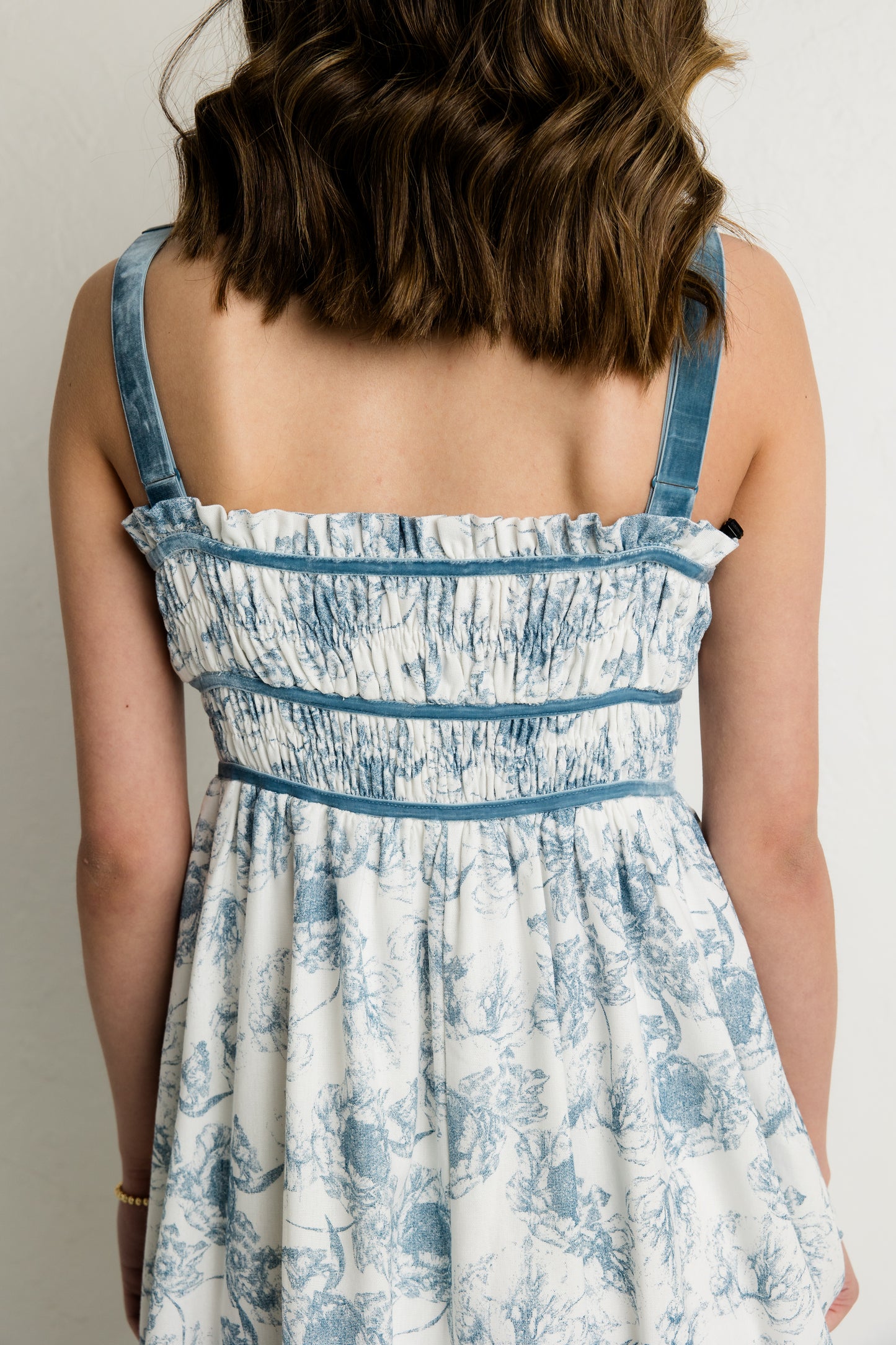 Blue/White Floral Midi Dress