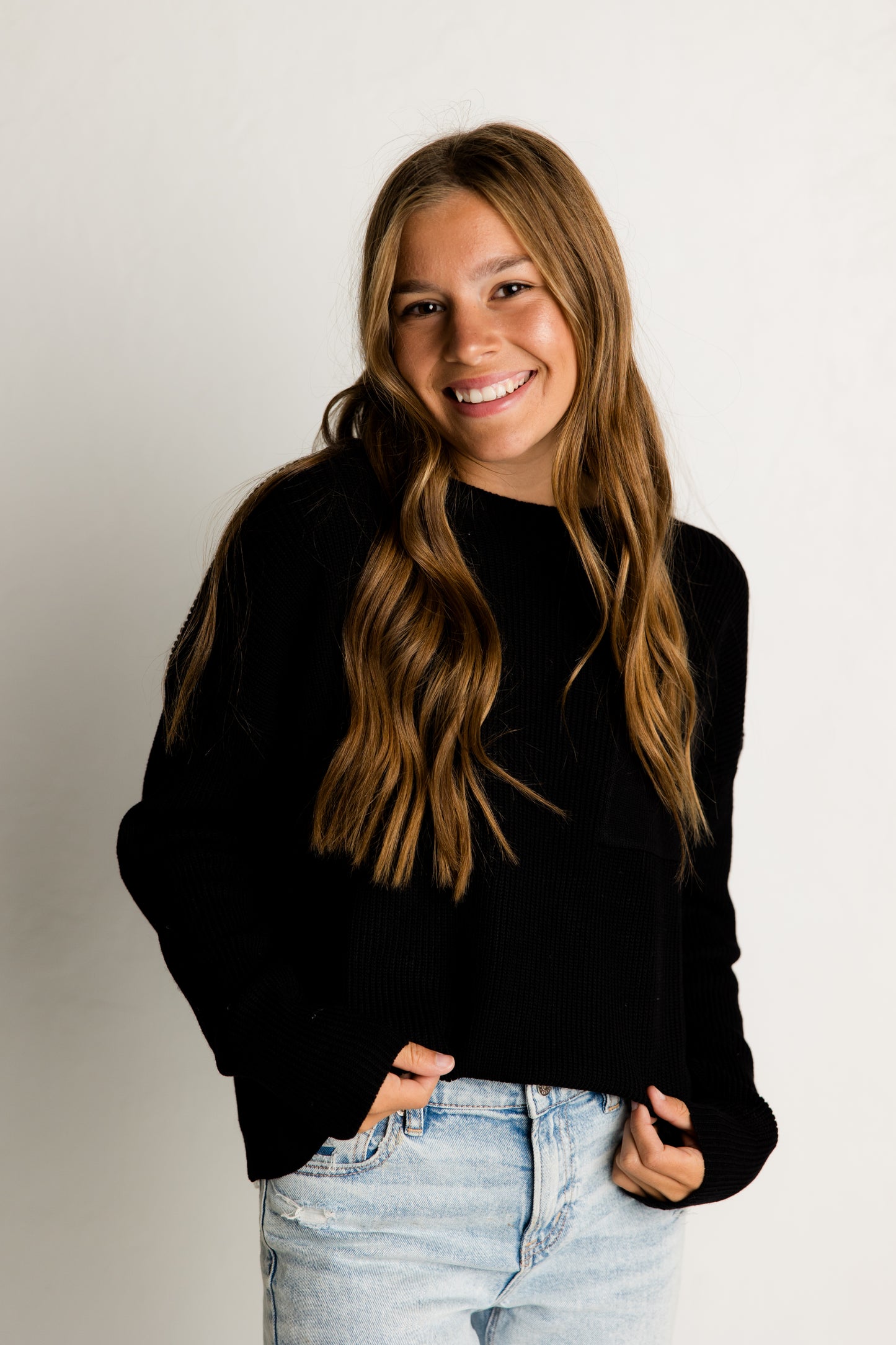 Black Long Sleeve Knit Sweater