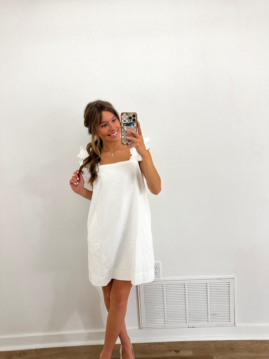 White Mini Dress (100% COTTON)