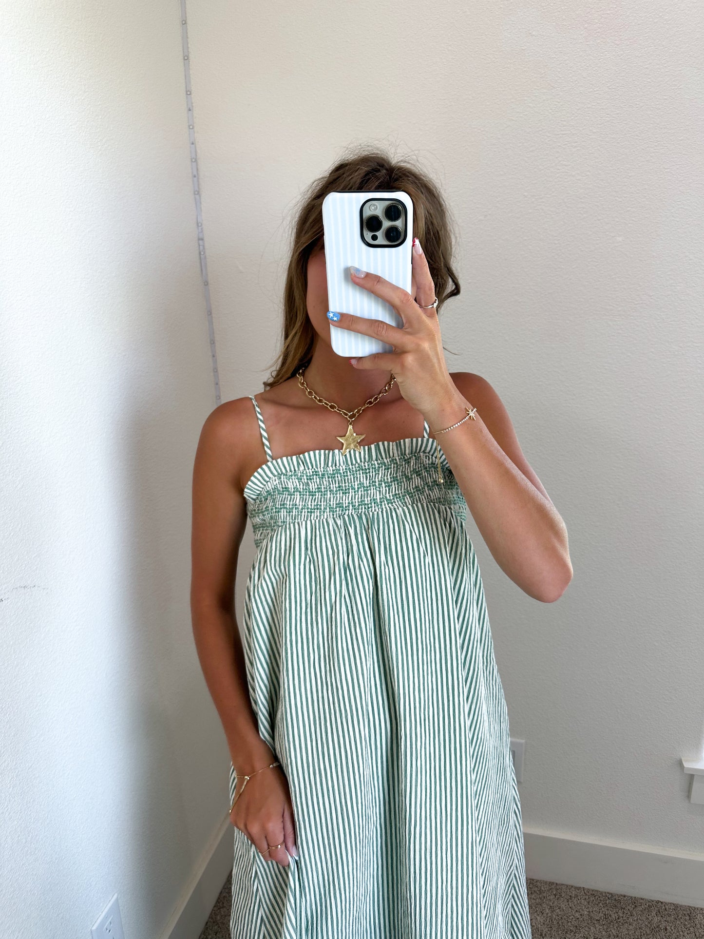 Green Stripe Maxi Dress