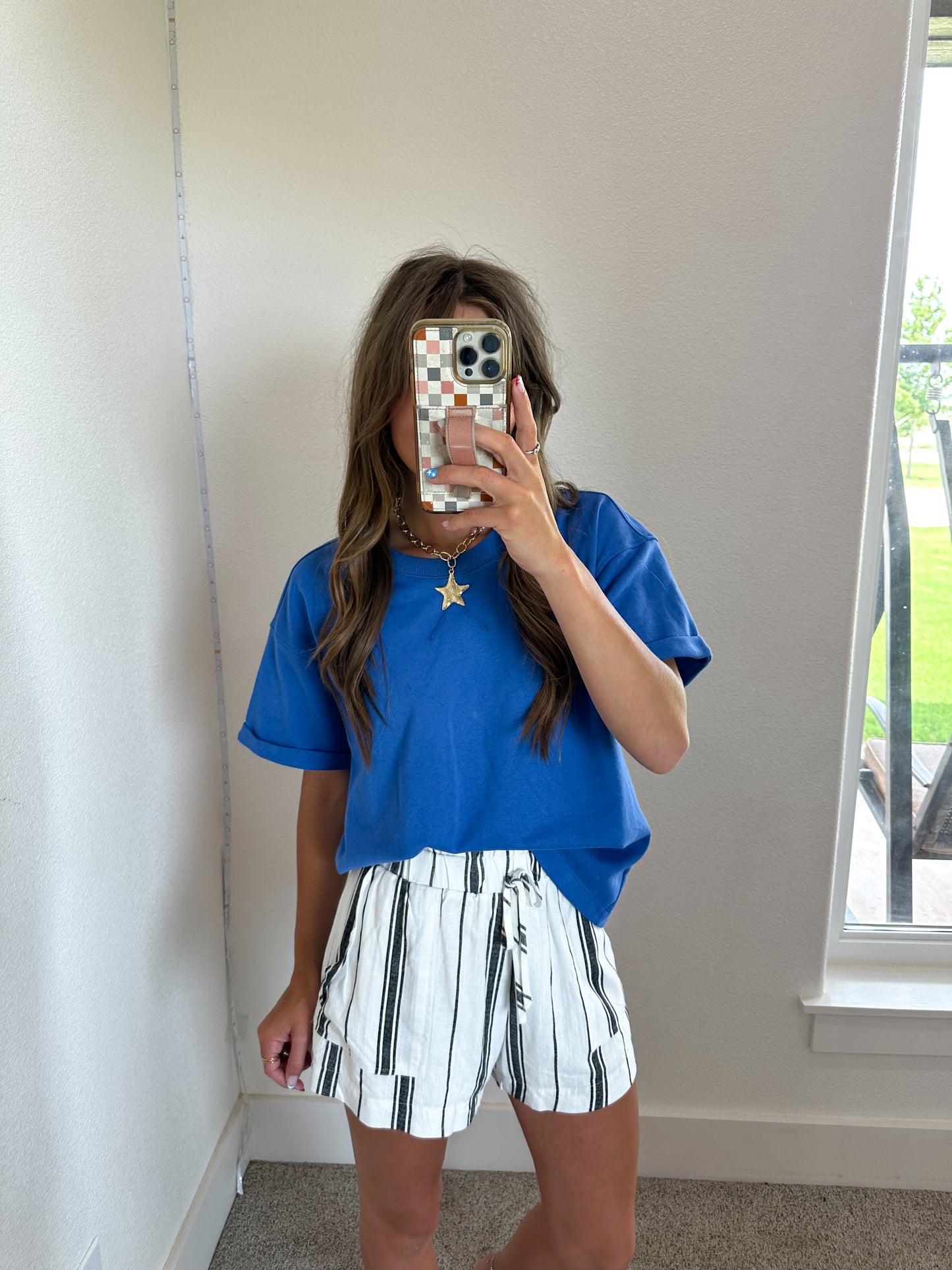 Black & Ivory Striped Shorts (100% Cotton)