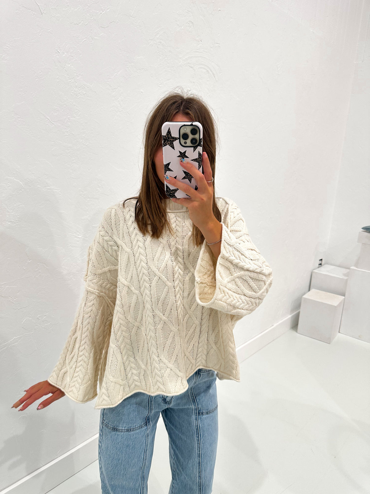 Cream Cable Knit Sweater