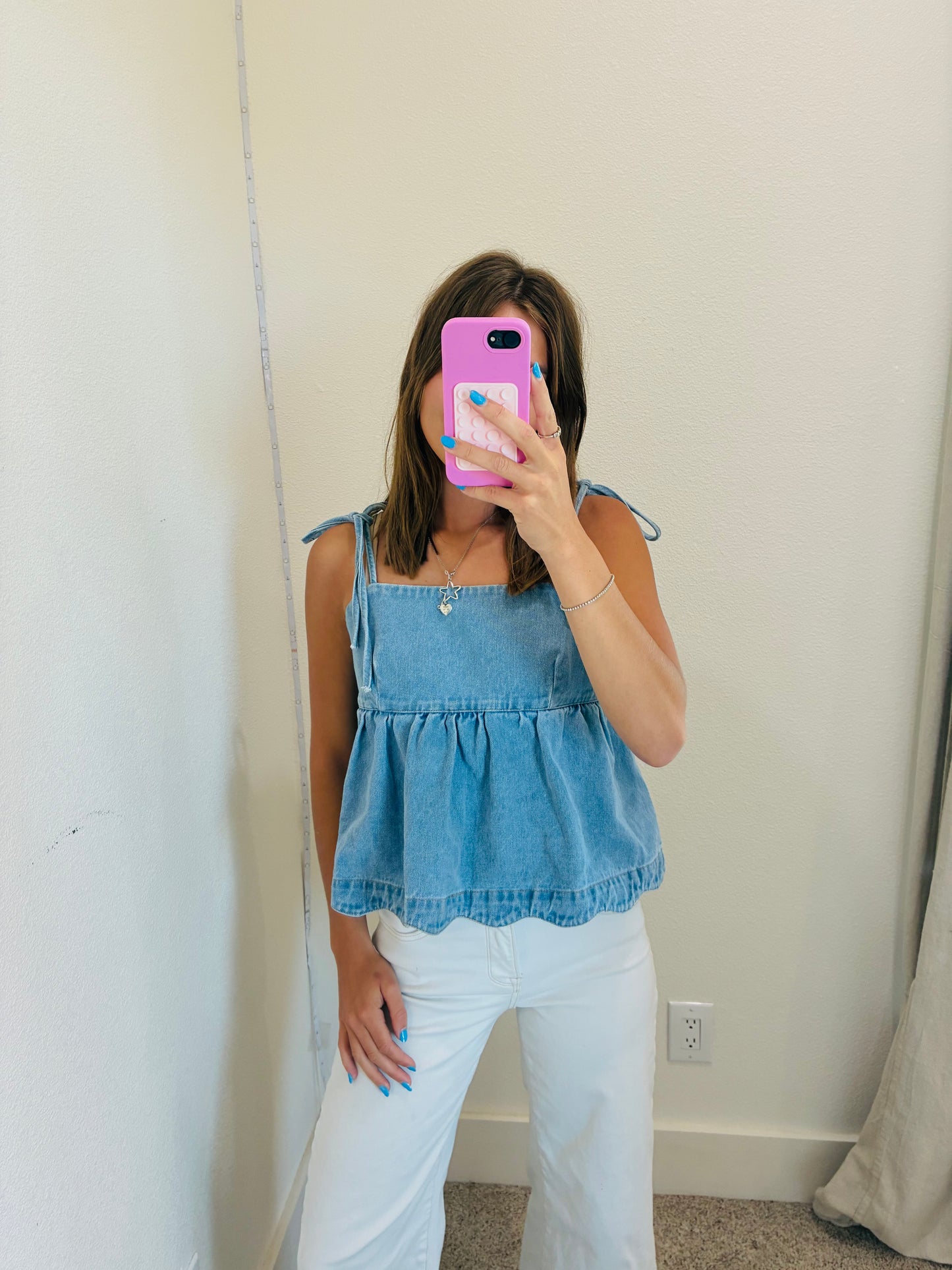 Denim Peplum Blouse *PREORDER*