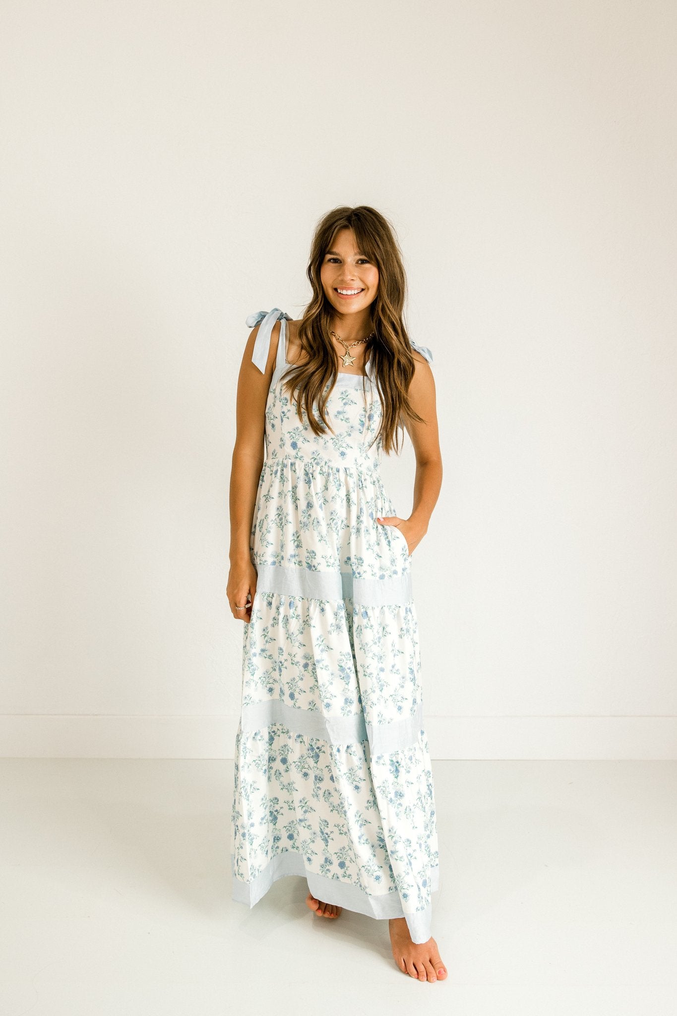 Blue Floral Maxi Dress