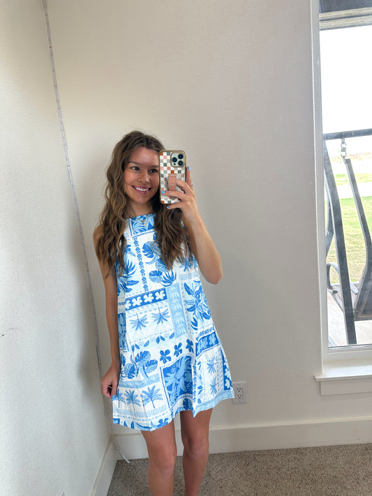 Tropical Print Mini Dress