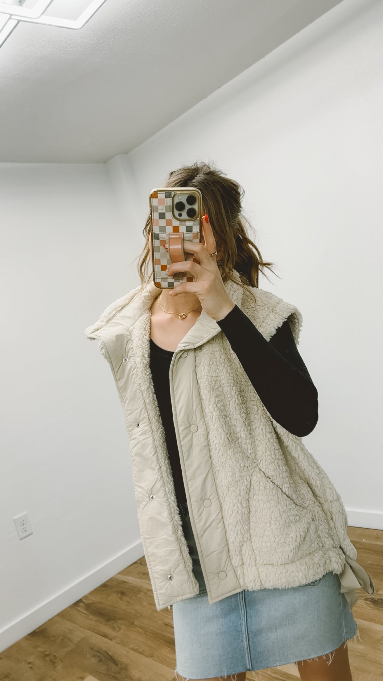 Cream Sherpa Vest