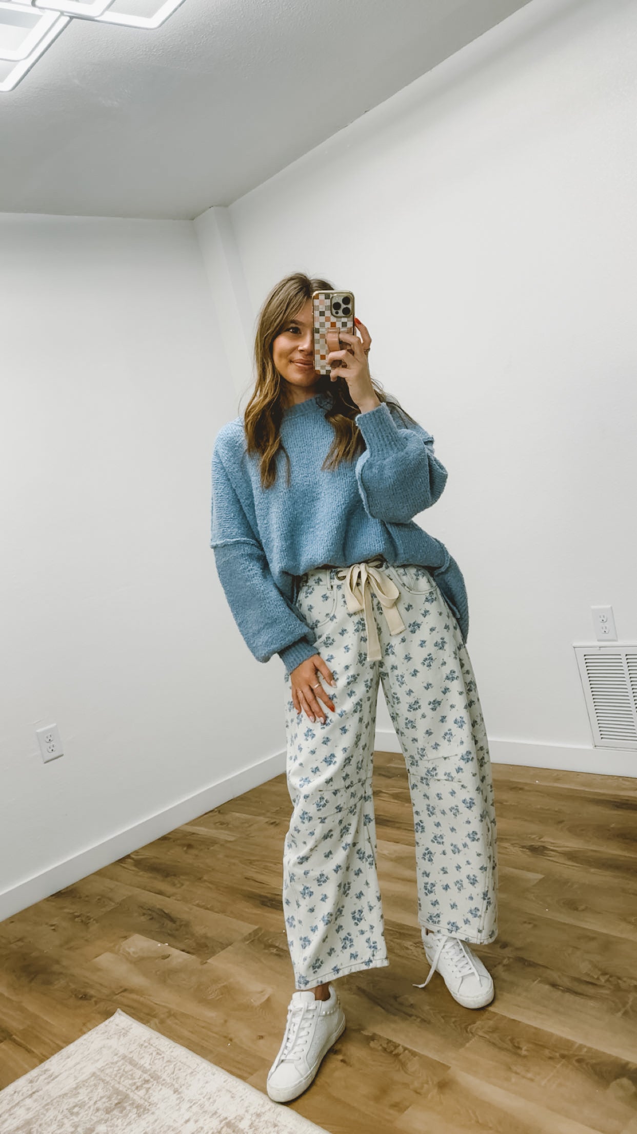 Floral Front Tie Jeans