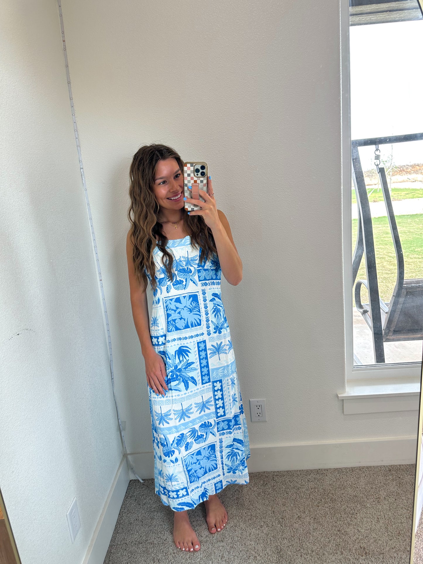 Tropical Print Maxi Dress