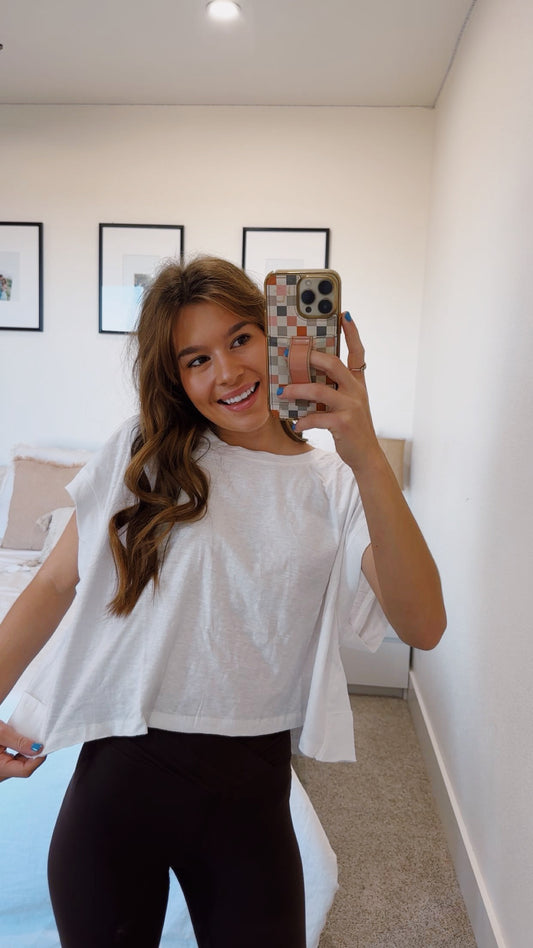 Open Back White Tee (100% COTTON)