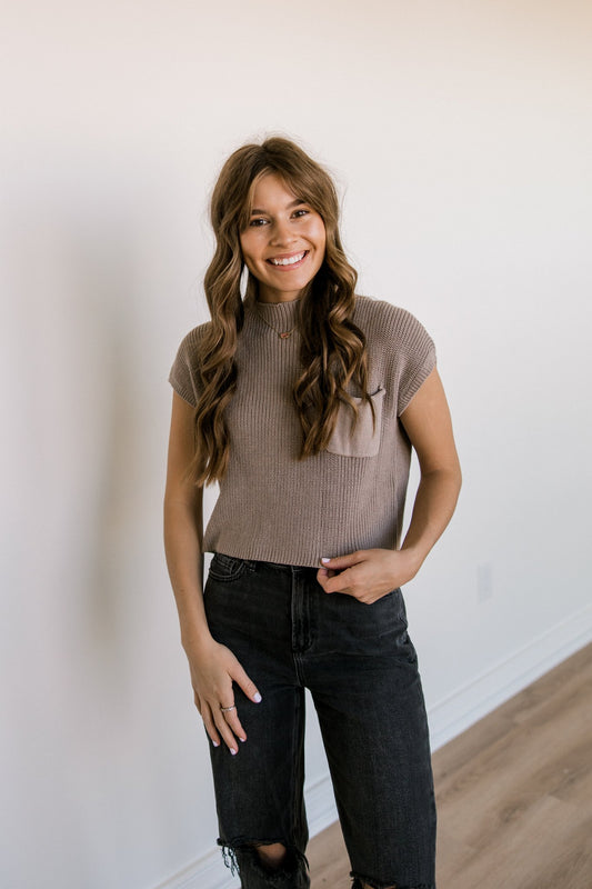 Taupe Knit Sweater (100% COTTON)