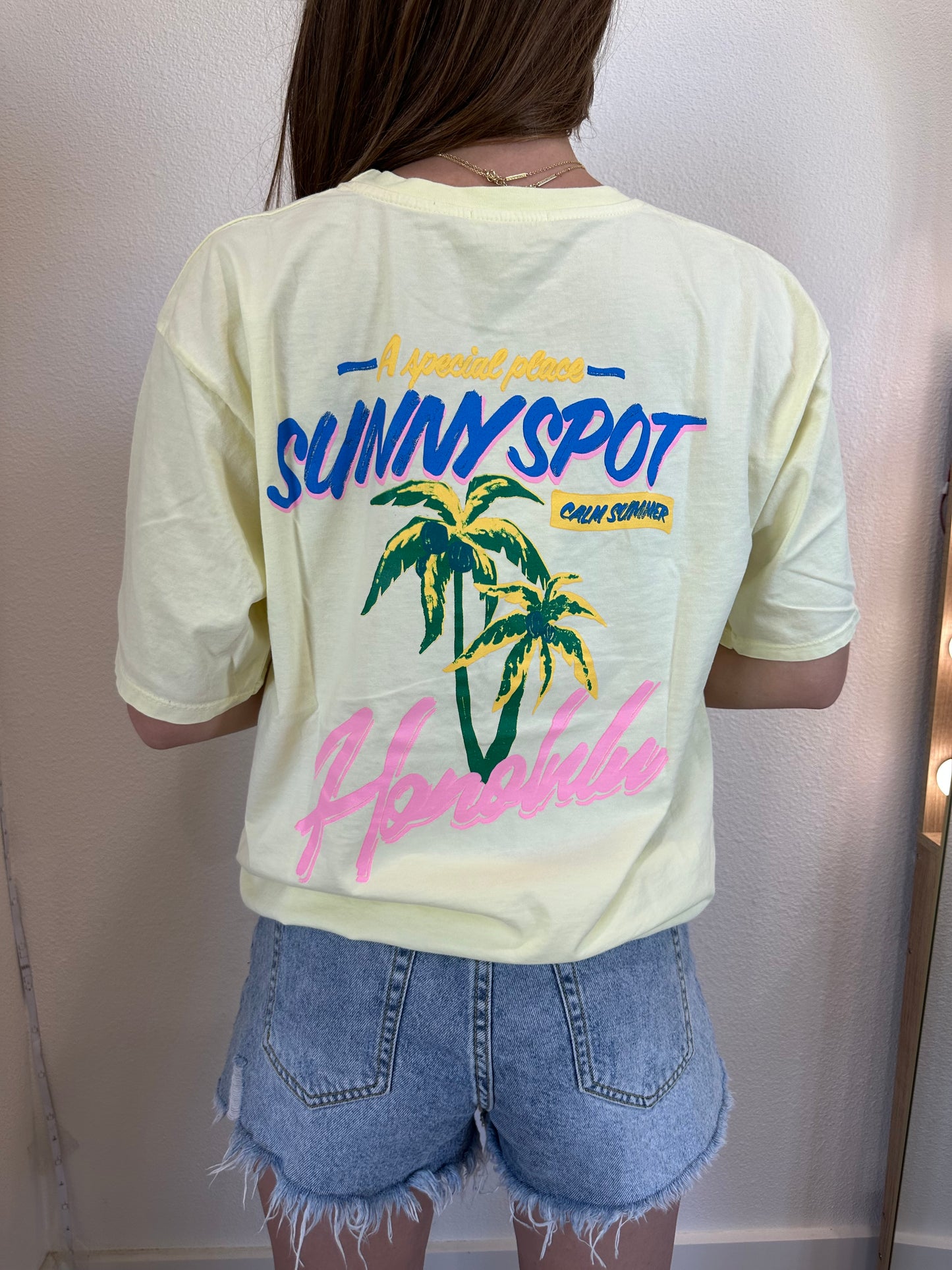 Yellow Hawaii Graphic Tee (100% COTTON)