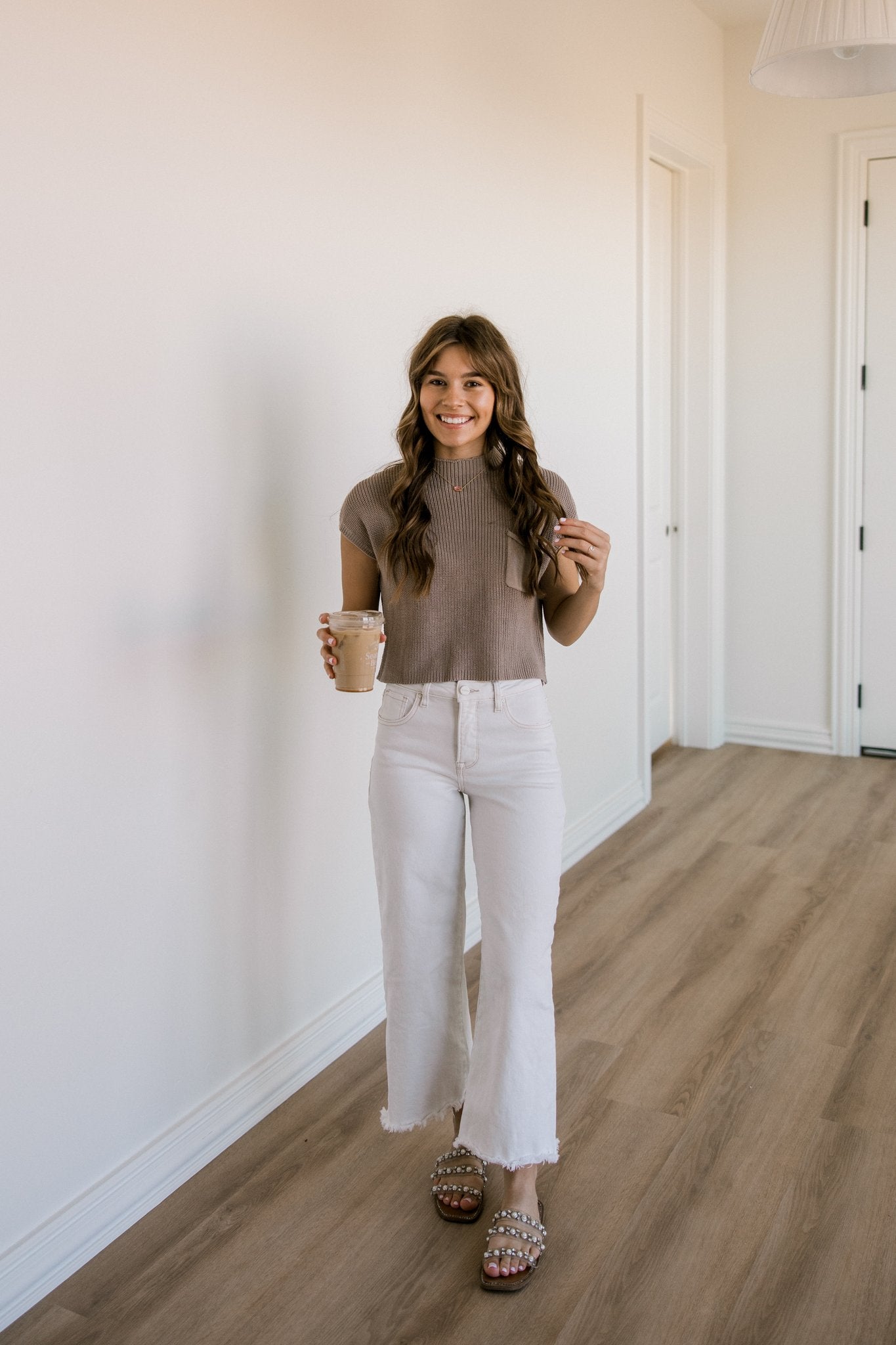 Taupe Knit Sweater (100% COTTON)