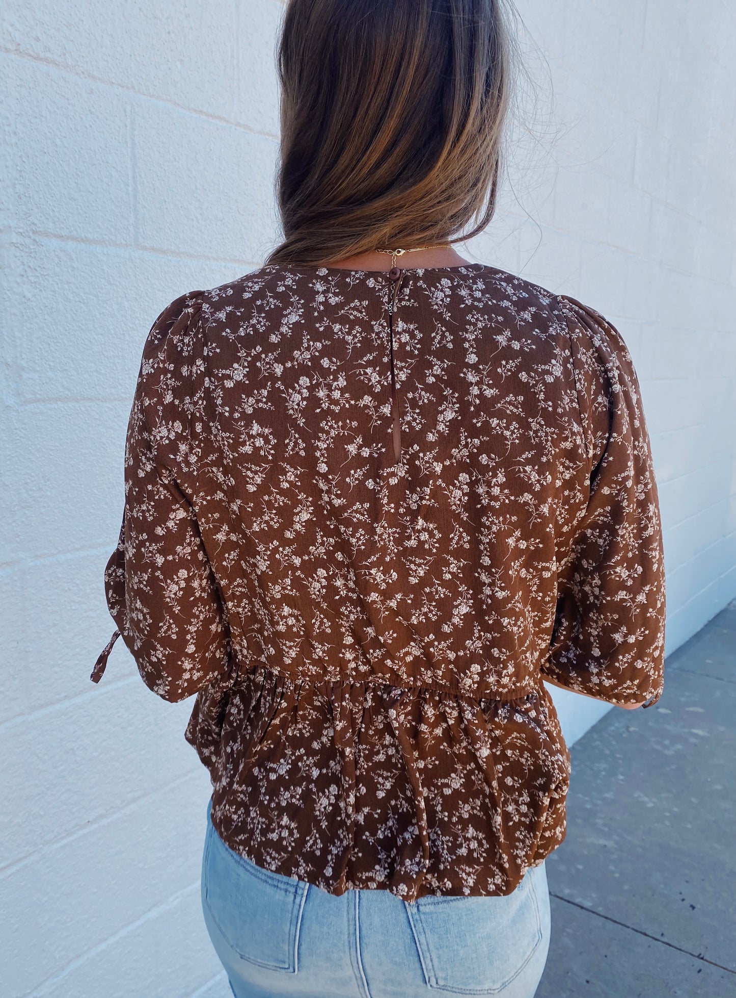 Brown Floral Blouse