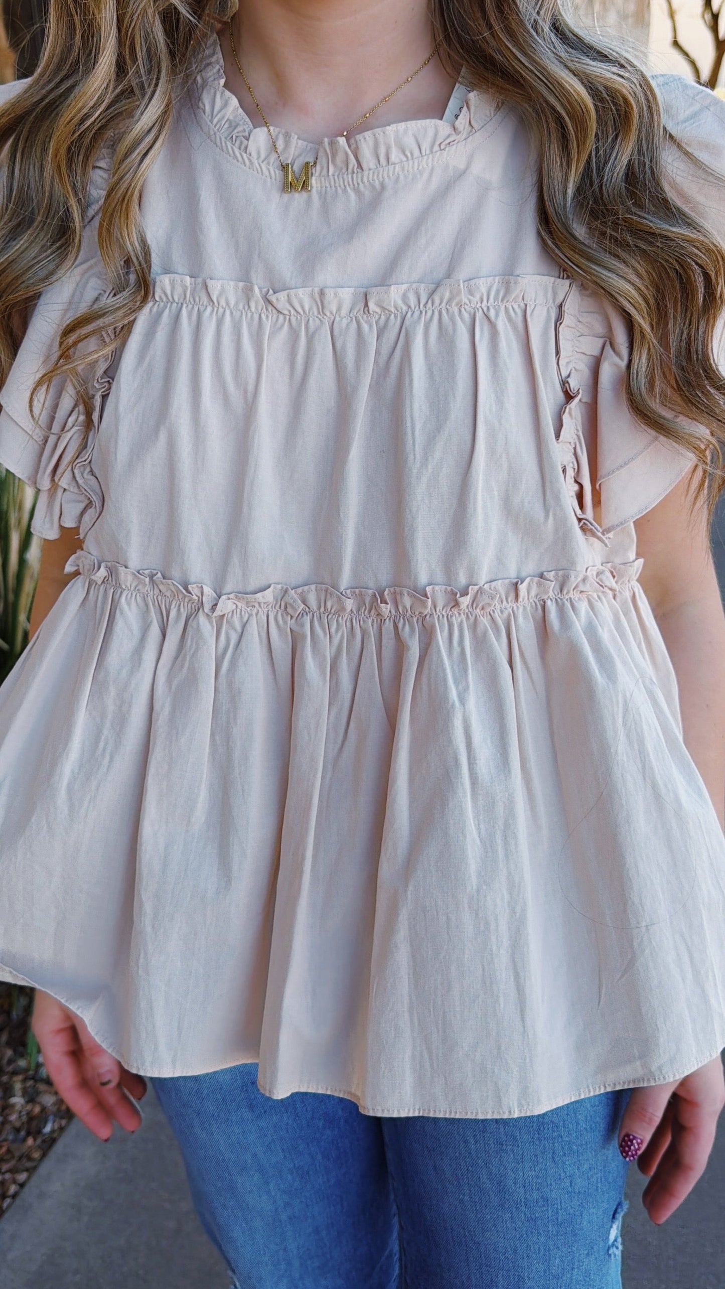 Ruffle Top in Blush