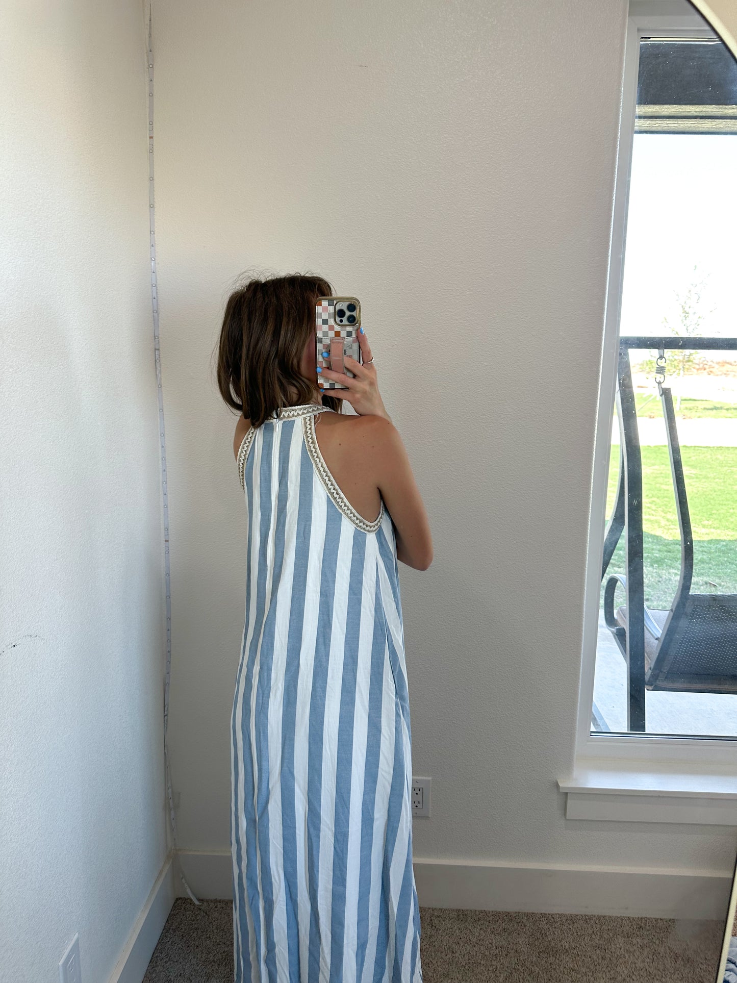 Halter Neck Stripe Maxi
