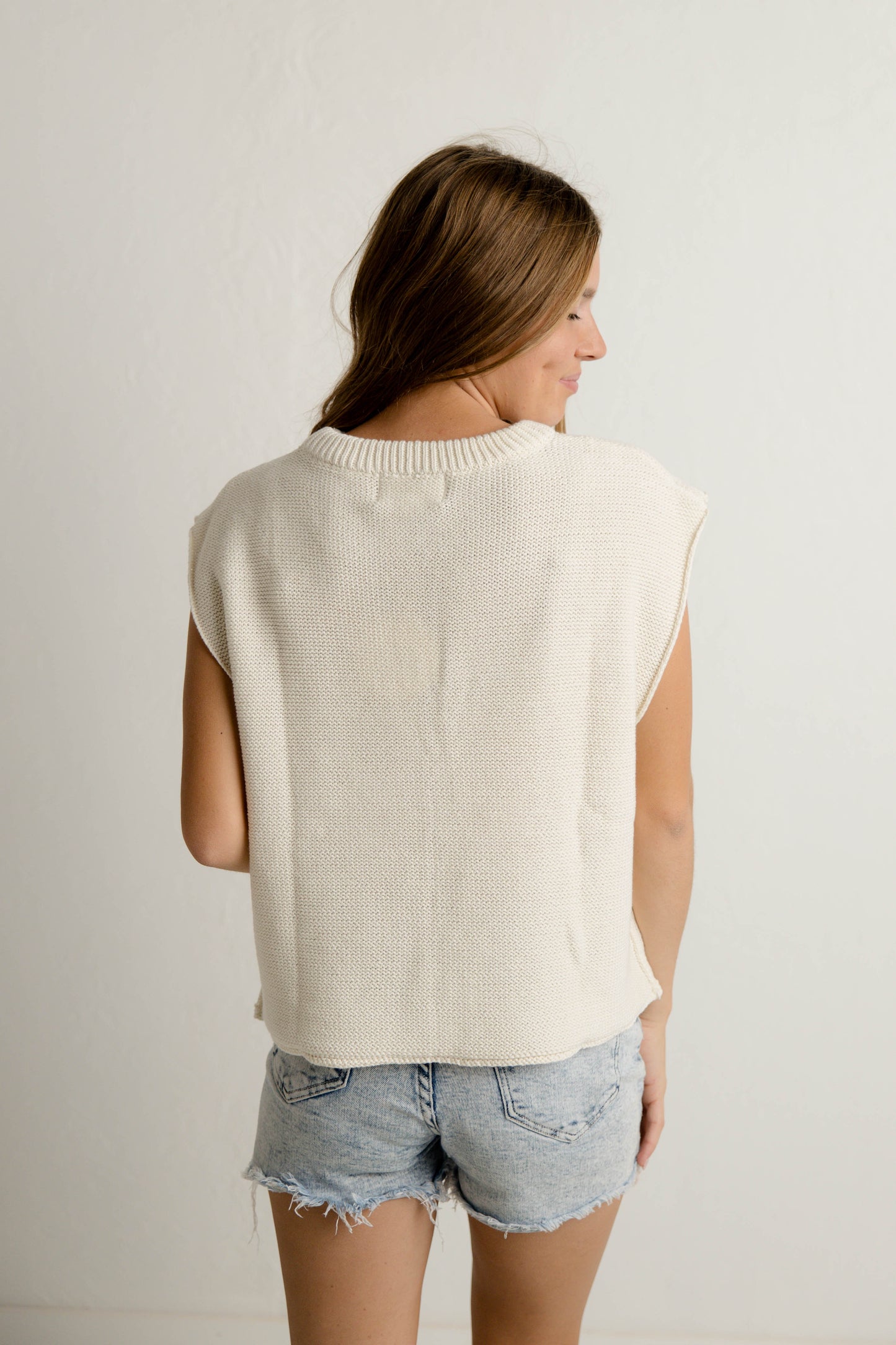 Cream Knit Top