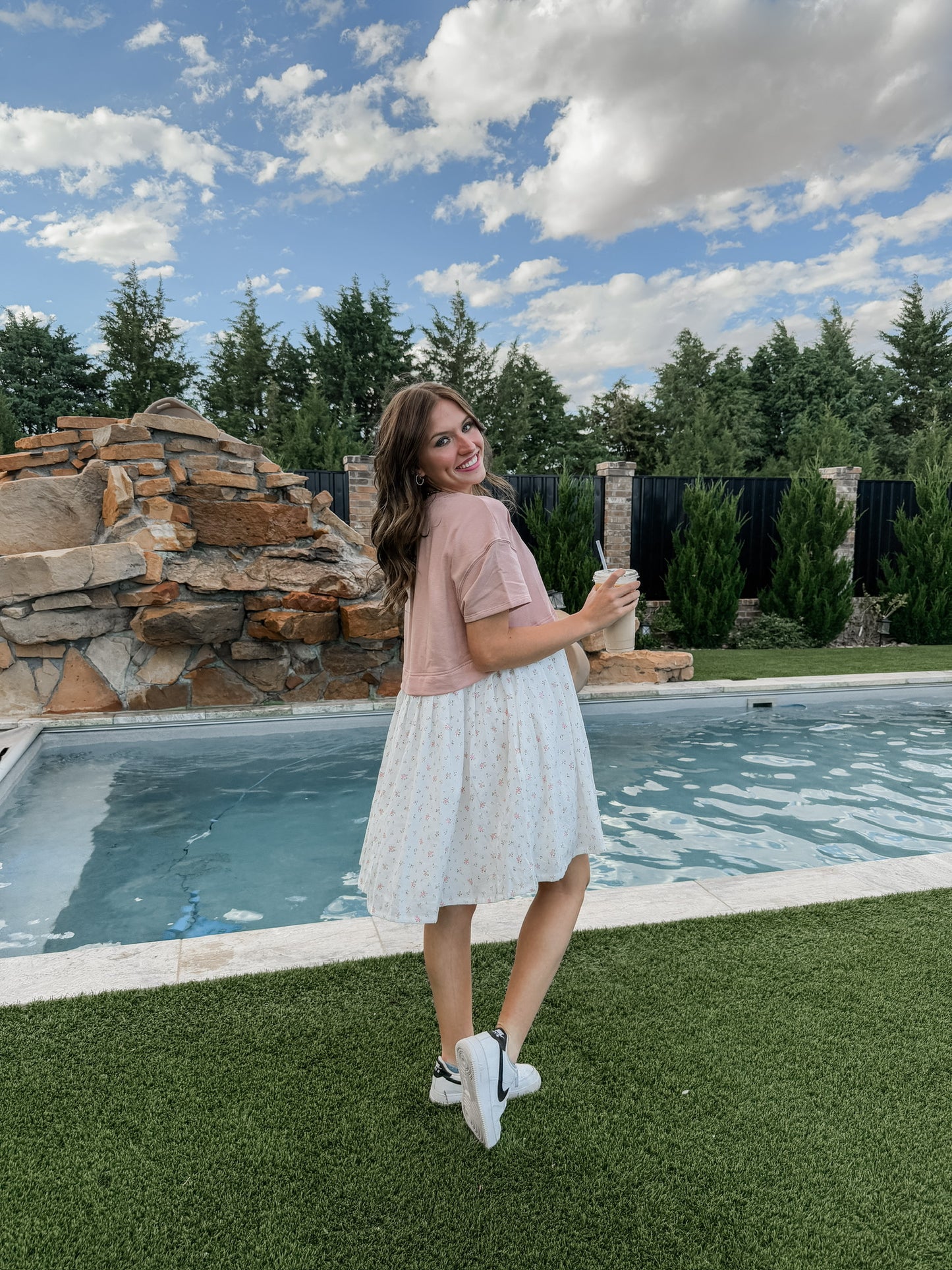 Mauve/Floral Mini Dress