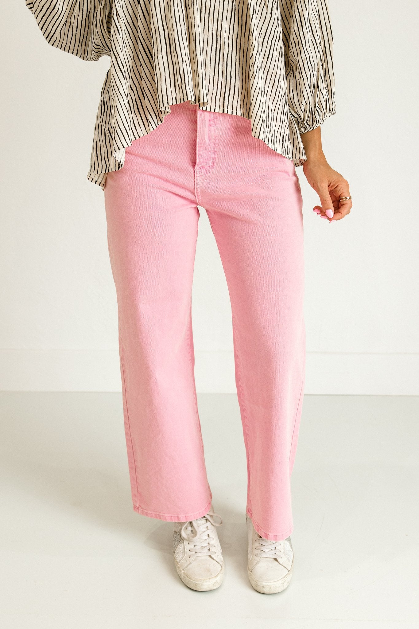 Pink Straight Leg Jeans
