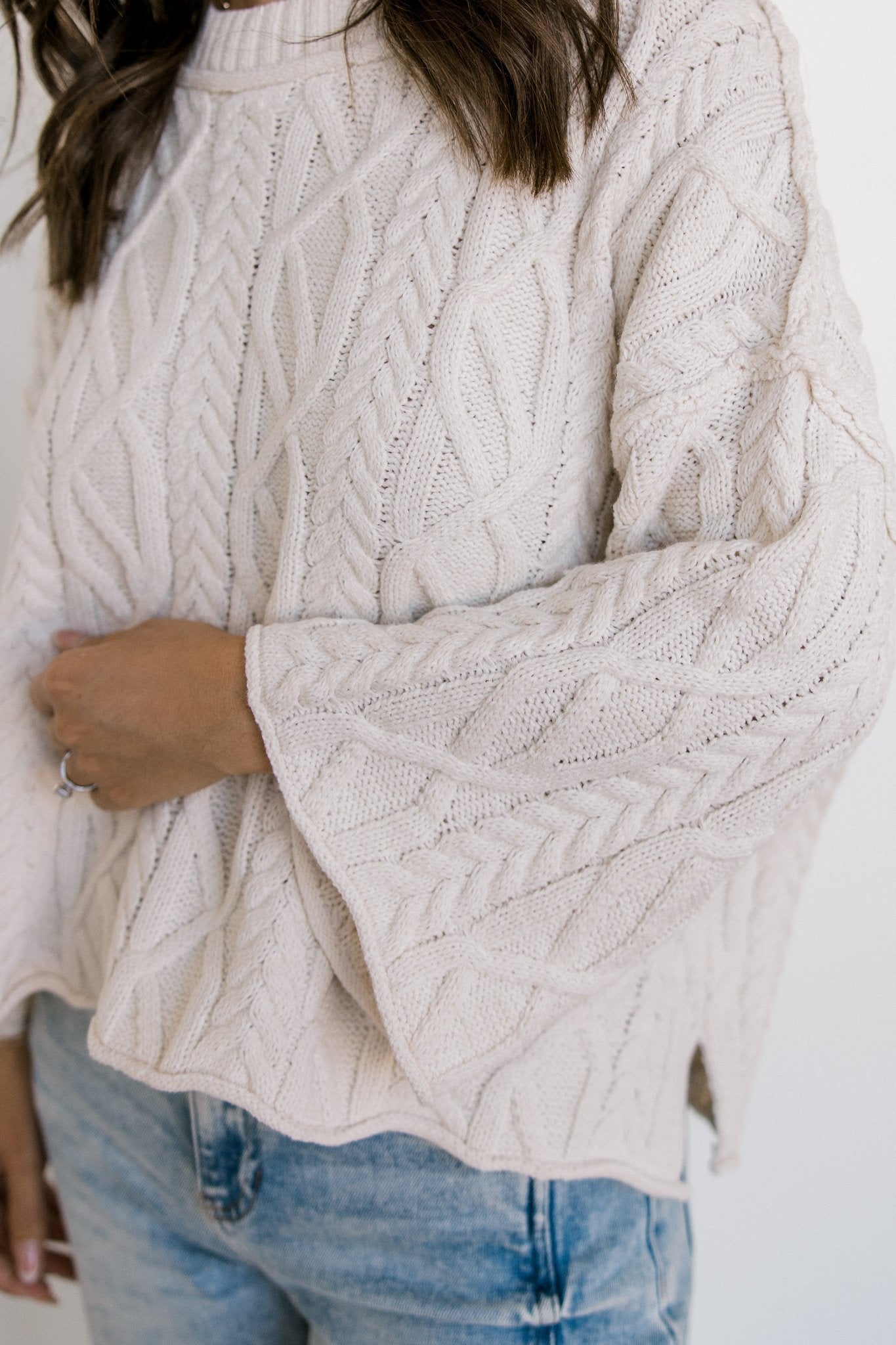 Cream Cable Knit Sweater