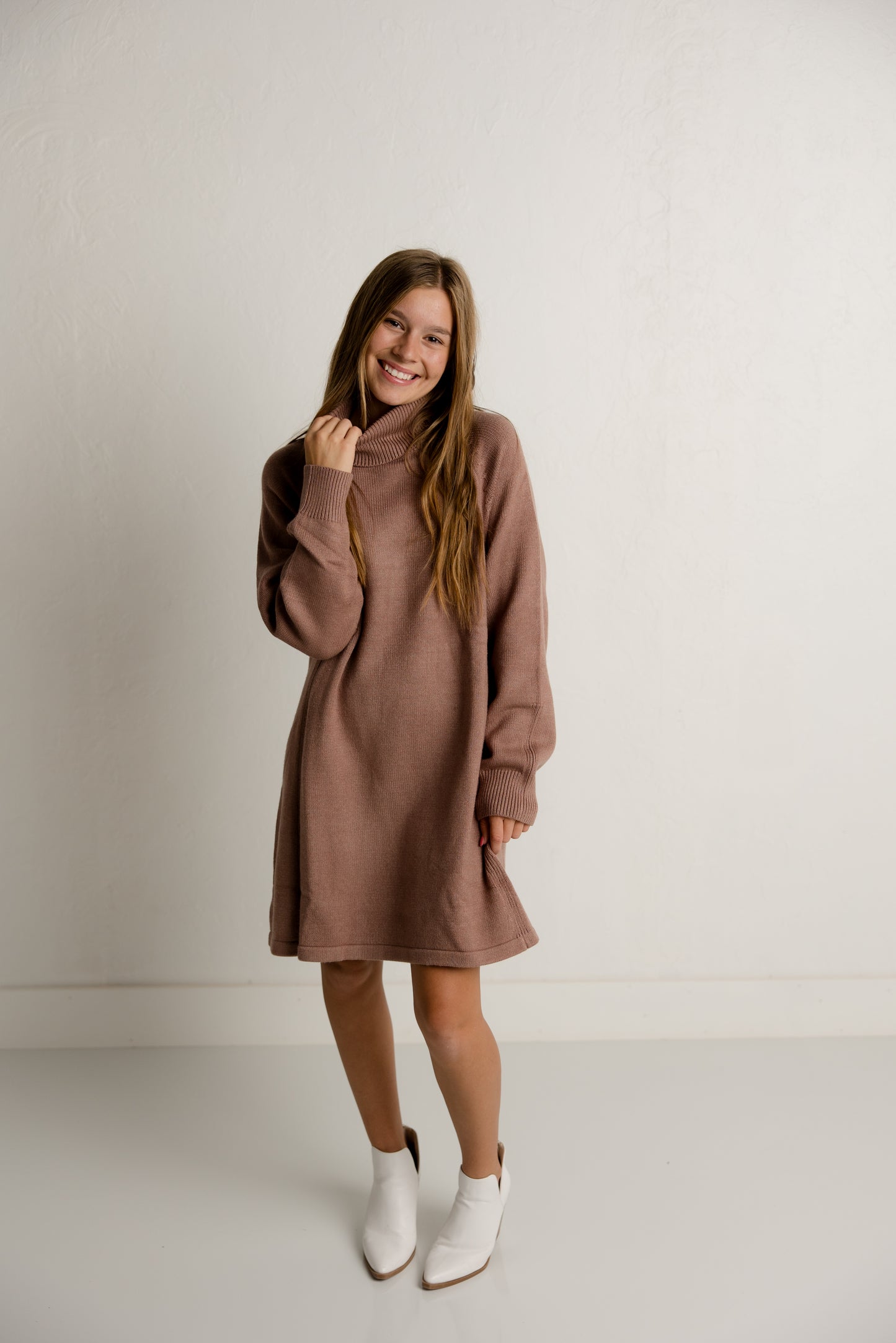 Latte Turtle Neck Dress