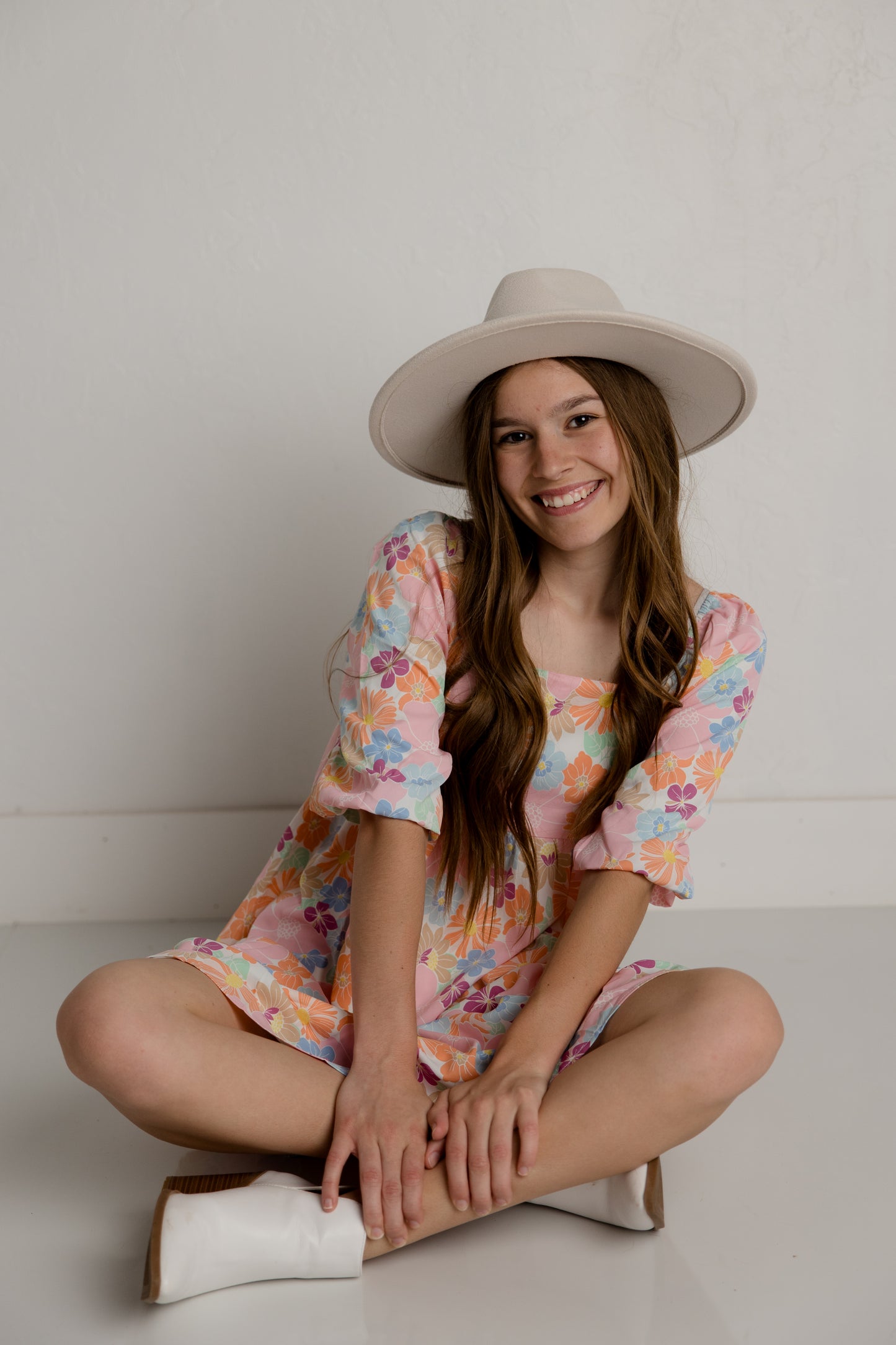 Pink floral dress