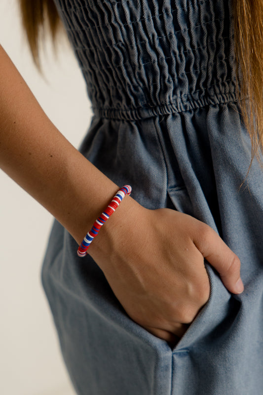 Mixed Red, White & Blue Bracelet