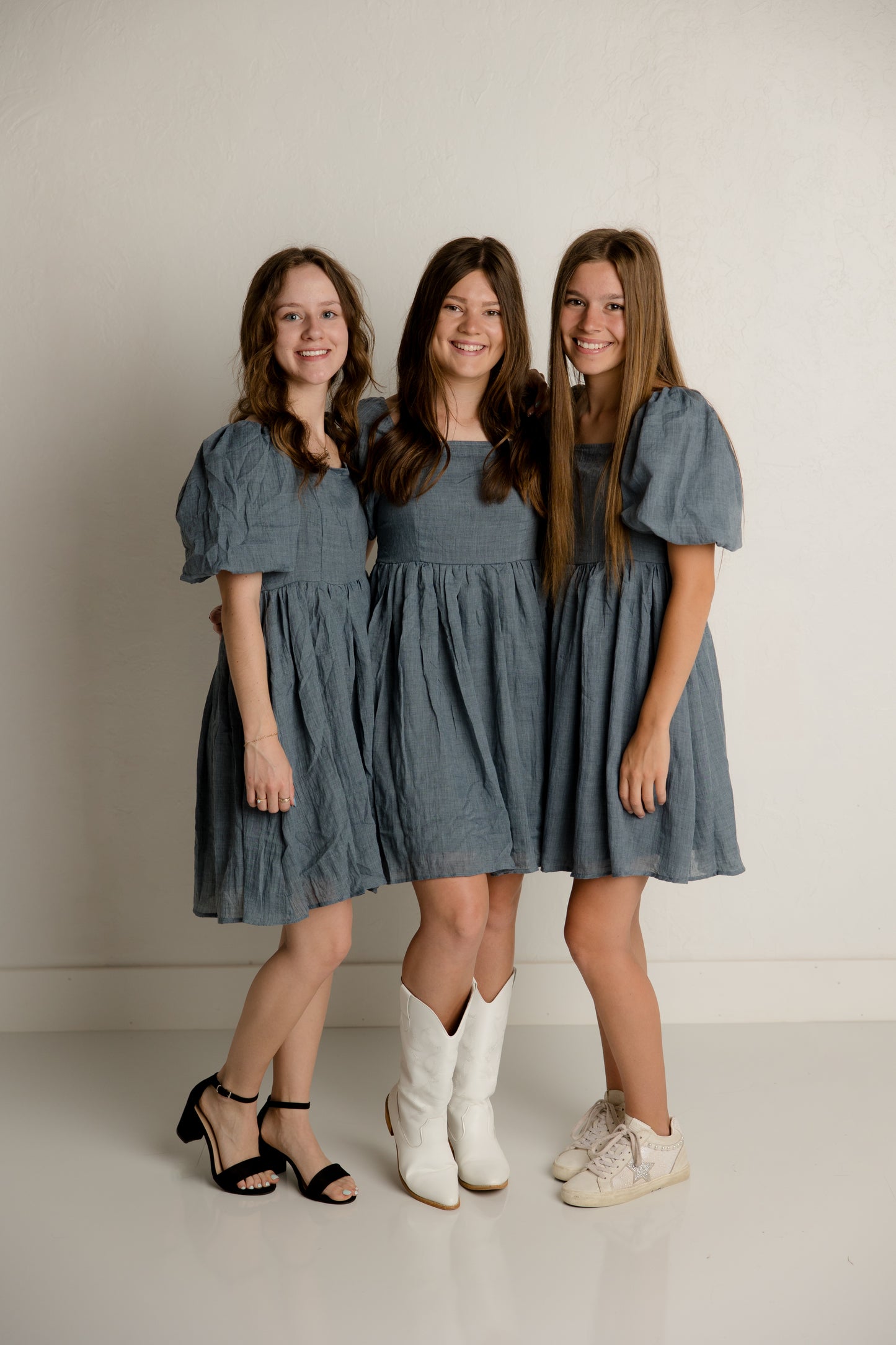 Grey Blue Linen Dress