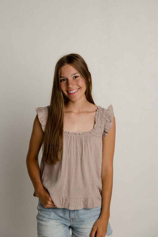 Taupe Babydoll Top