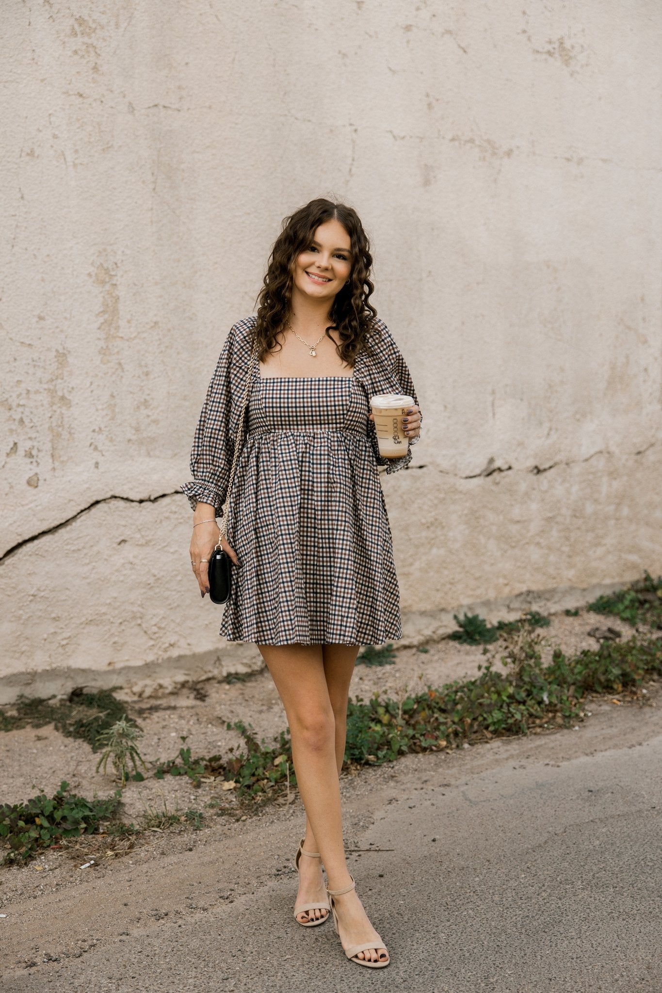 Plaid Mini Dress (100% COTTON)